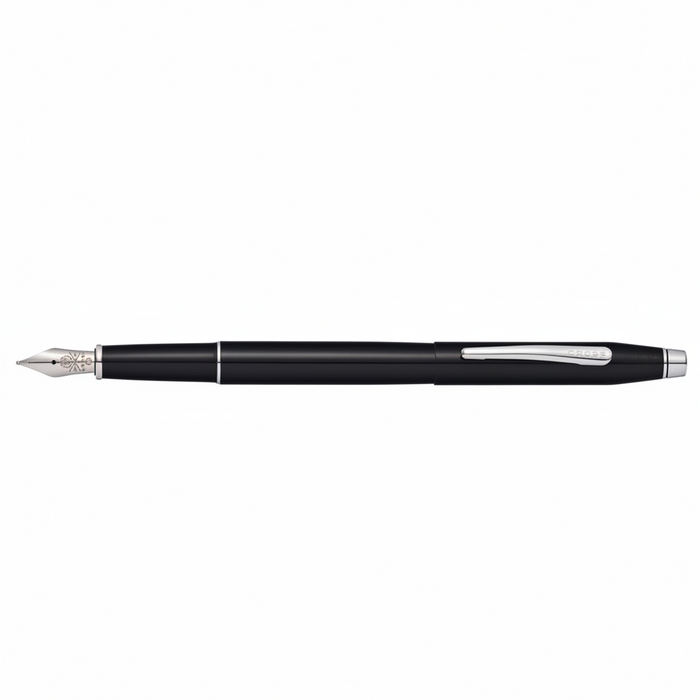 Cross Century II Fountain Pen-Black Lacquer/Chrome Plated Trim