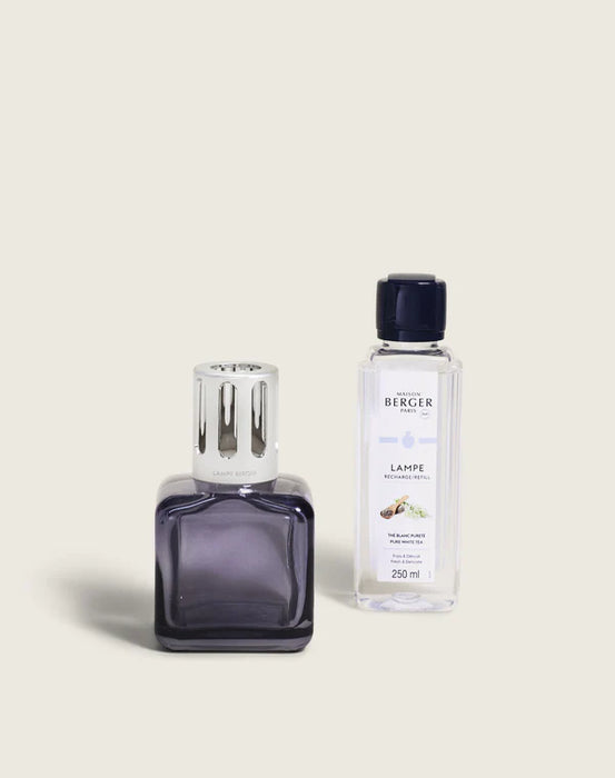 Maison Berger Ice Cube Grey Set with 250ml (8.5oz) Pure White Tea Fragrance