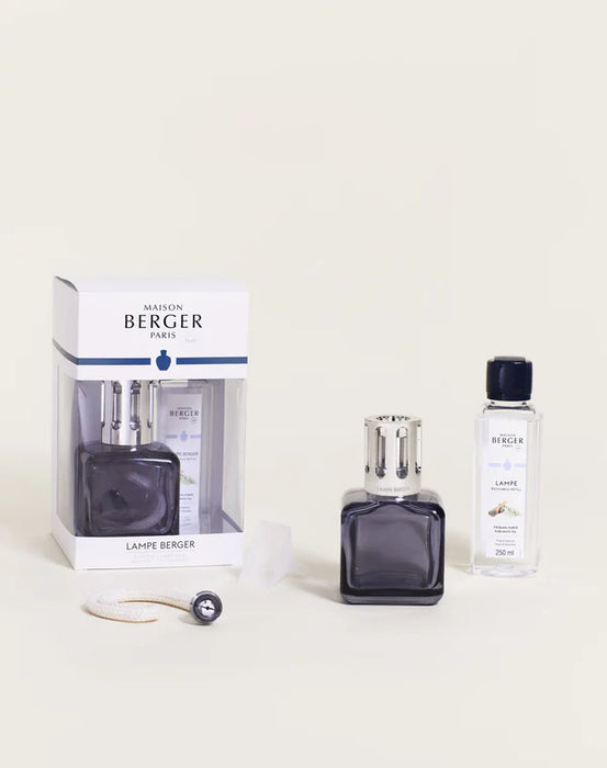 Maison Berger Ice Cube Grey Set with 250ml (8.5oz) Pure White Tea Fragrance