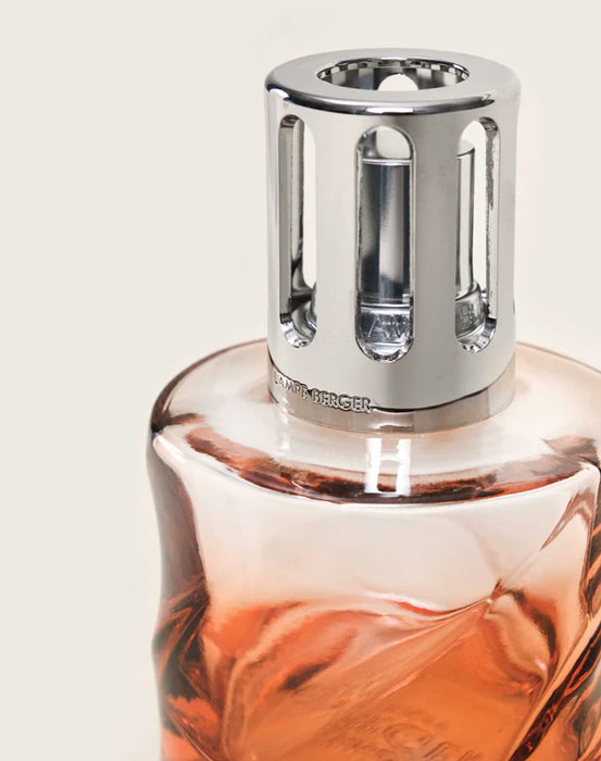 Maison Berger Spirale Amber Pink Lamp Gift Set with 250ml (8.5oz) Rhubarb Radiance Fragrance