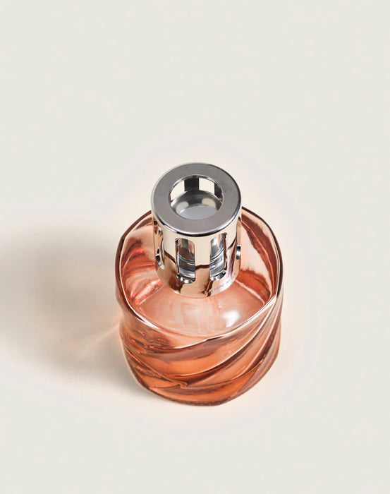 Maison Berger Spirale Amber Pink Lamp Gift Set with 250ml (8.5oz) Rhubarb Radiance Fragrance