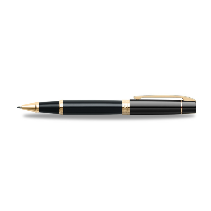 Sheaffer® 300 Glossy Black Rollerball Pen with Gold Trim