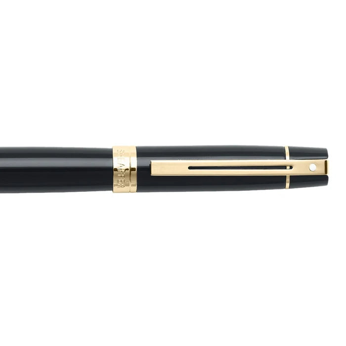 Sheaffer® 300 Glossy Black Rollerball Pen with Gold Trim