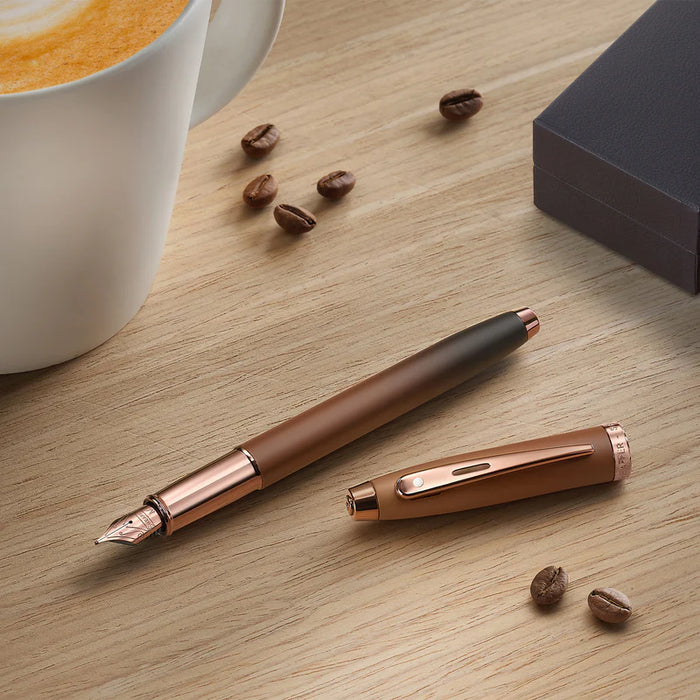Sheaffer® 100 Coffee Edition Matt Brown Fountain Pen with Regal Brown PVD Trim