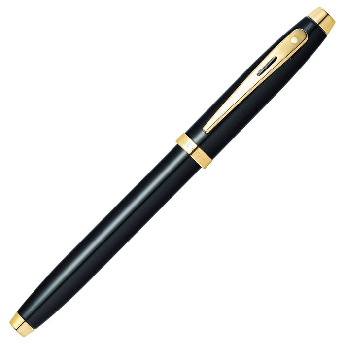 Sheaffer® 100 Glossy Black Lacquer Fountain Pen with Gold-Tone Trim