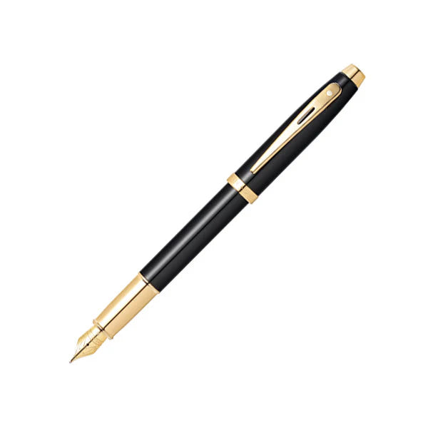 Sheaffer® 100 Glossy Black Lacquer Fountain Pen with Gold-Tone Trim