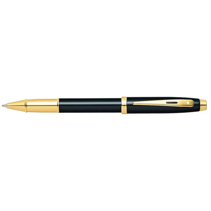 Sheaffer® 100 Glossy Black Lacquer Rollerball Pen with Gold-Tone Trim