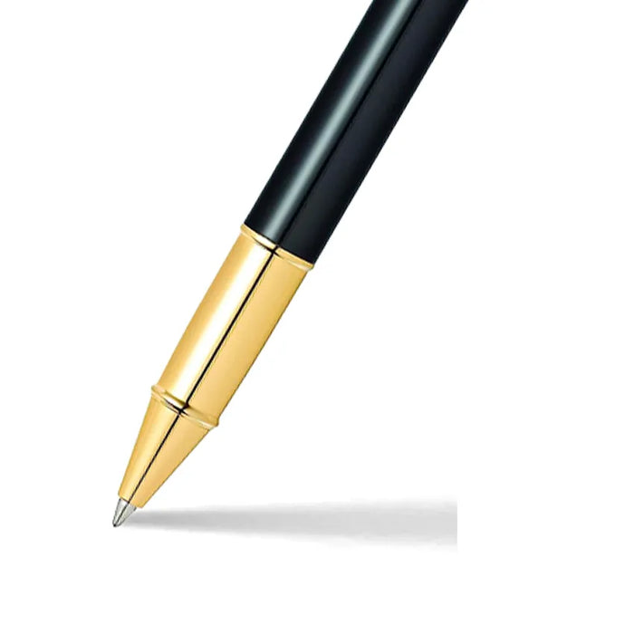 Sheaffer® 100 Glossy Black Lacquer Rollerball Pen with Gold-Tone Trim