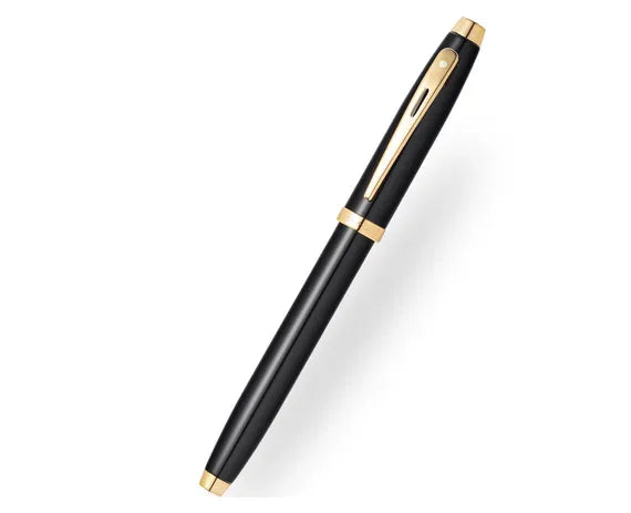 Sheaffer® 100 Glossy Black Lacquer Rollerball Pen with Gold-Tone Trim