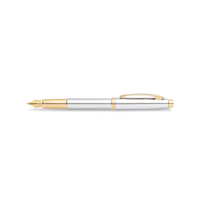 Sheaffer® 100 Chrome Fountain Pen with Gold Trim