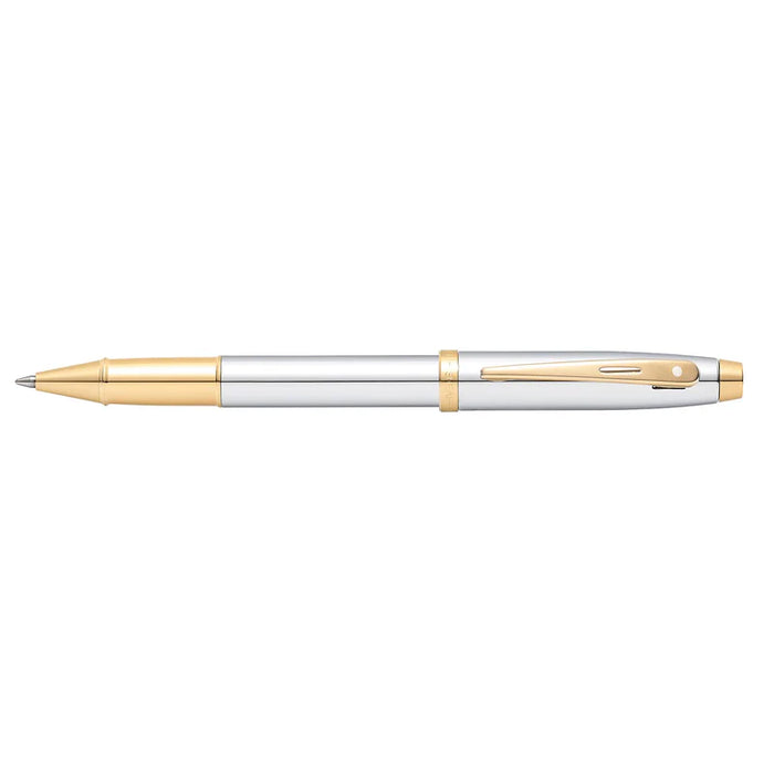 Sheaffer® 100 Chrome Rollerball Pen with Gold Trim