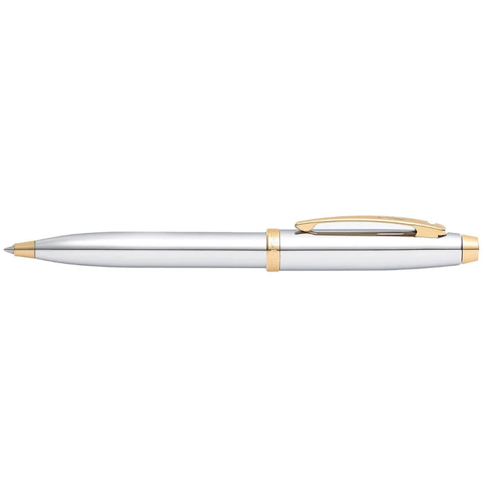 Sheaffer® 100 Chrome Ballpoint Pen with Gold Trim