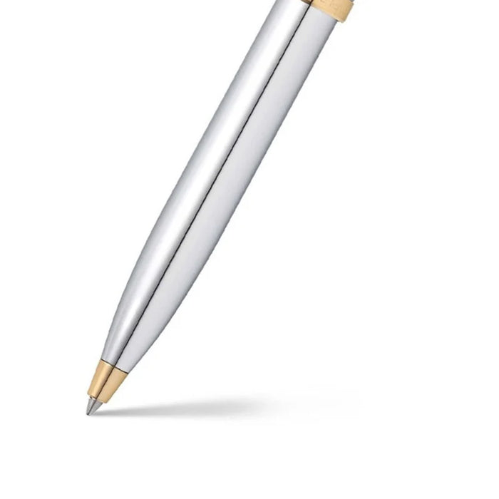 Sheaffer® 100 Chrome Ballpoint Pen with Gold Trim