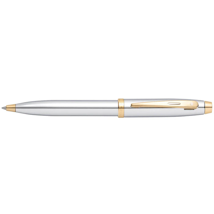 Sheaffer® 100 Chrome Ballpoint Pen with Gold Trim