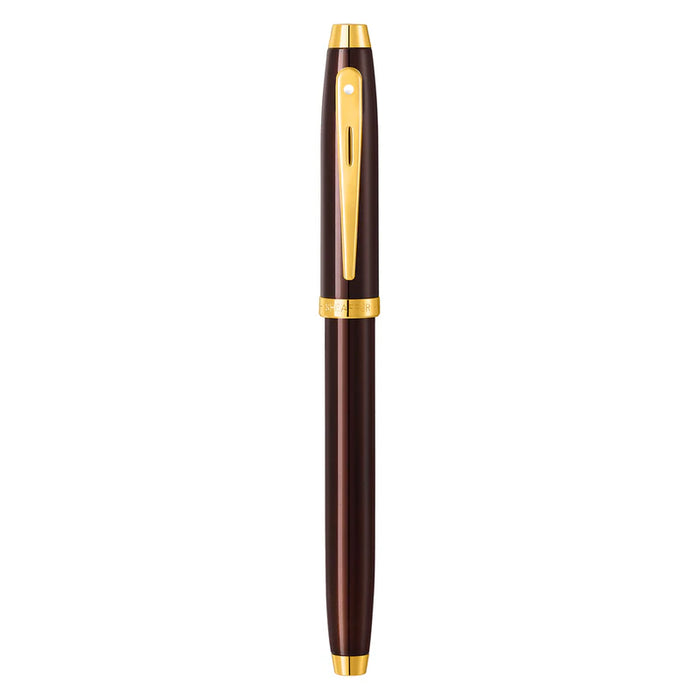 Sheaffer® 100 Glossy Coffee Brown Fountain Pen with PVD Gold-Tone Trim