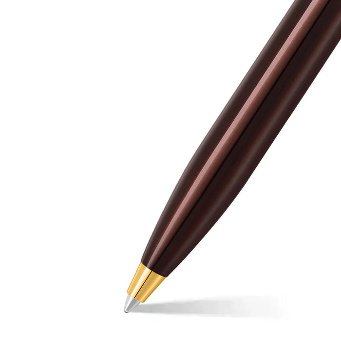Sheaffer® 100 Glossy Coffee Brown Ballpoint Pen with PVD Gold-Tone Trim