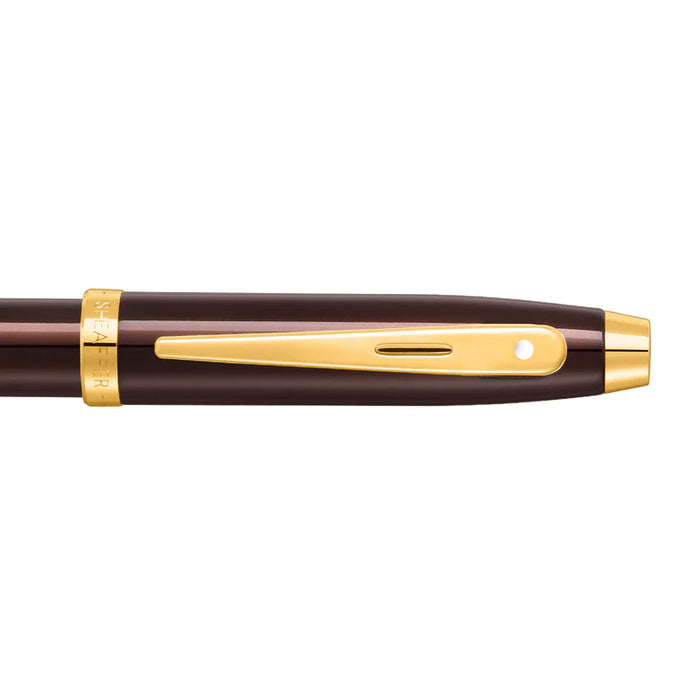 Sheaffer® 100 Glossy Coffee Brown Ballpoint Pen with PVD Gold-Tone Trim