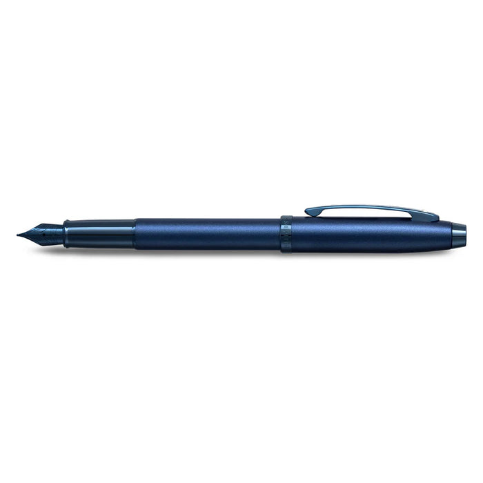Sheaffer® 100 Satin Blue Fountain Pen with PVD Blue Trim