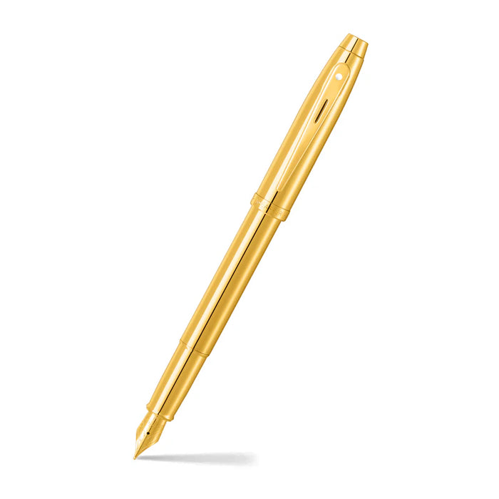 Sheaffer® 100 Glossy PVD Gold Fountain Pen with PVD Gold Trim
