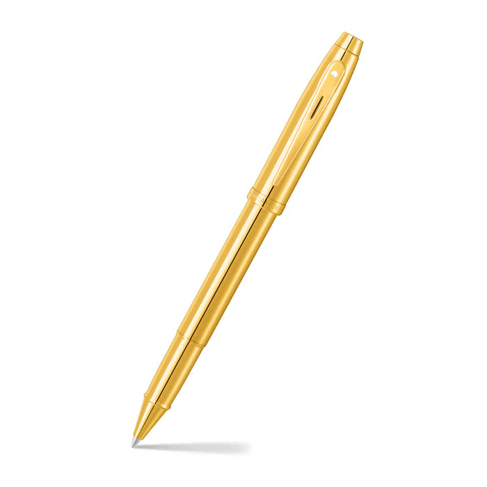 Sheaffer® 100 Glossy PVD Gold Rollerball Pen with PVD Gold Trim