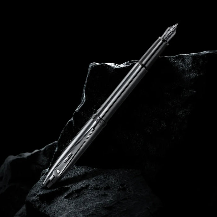 Sheaffer 100 Ionic Gunmetal Grey Fountain Pen with Shiny PVD Trim