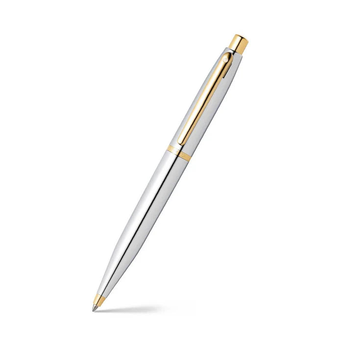 Sheaffer® VFM Polished Chrome Ballpoint Pen with Gold Trim