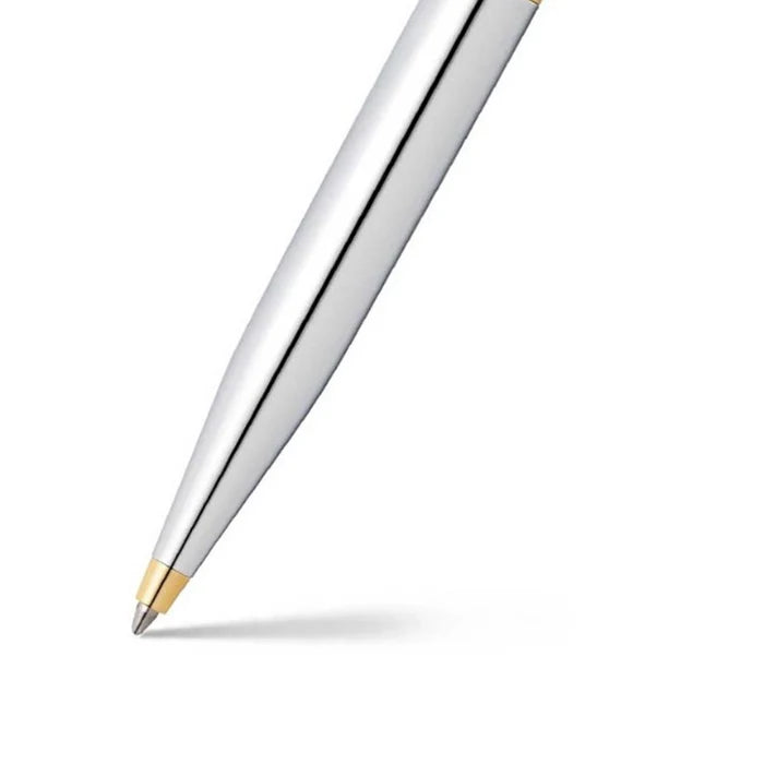 Sheaffer® VFM Polished Chrome Ballpoint Pen with Gold Trim
