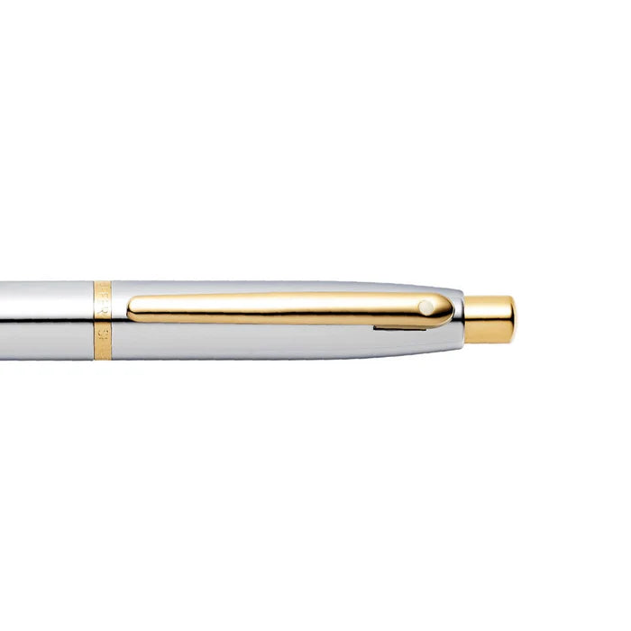 Sheaffer® VFM Polished Chrome Ballpoint Pen with Gold Trim