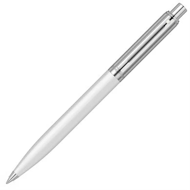 Sheaffer® Sentinel White and Chrome Ballpoint Pen with Chrome Trim