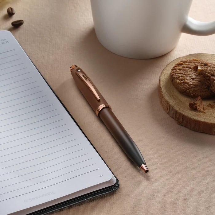 Sheaffer® 100 Coffee Edition Matt Brown Ballpoint Pen with Regal Brown PVD Trim