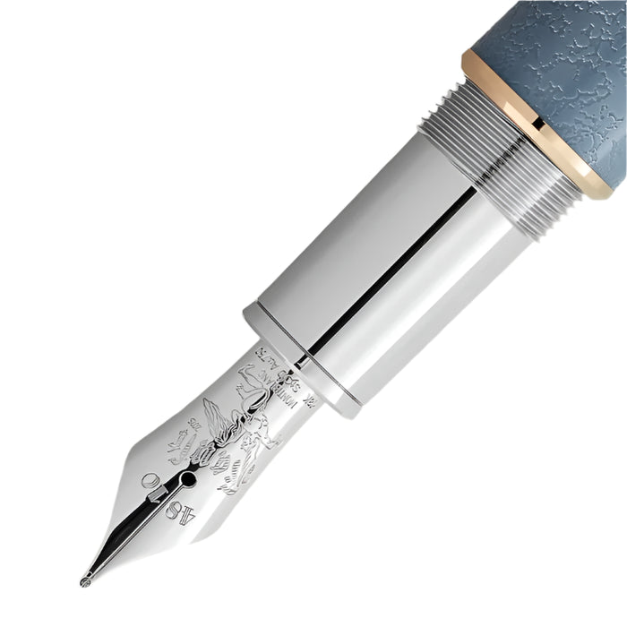Montblanc Goethe Fountain pen with detailed design on a light gray background