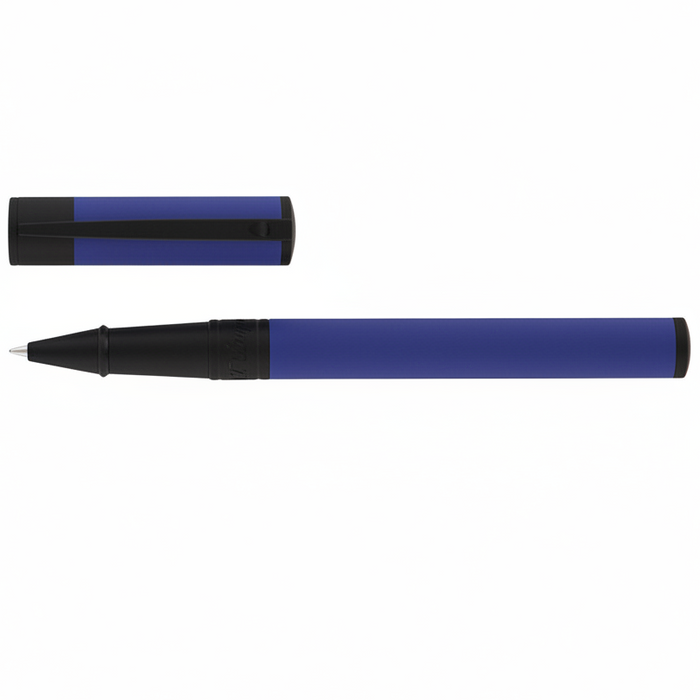 S.T. Dupont D-Initial Rollerball Pen-Ocean Blue and Matt Black