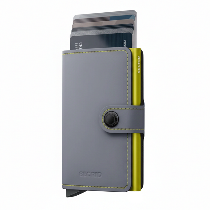 Secrid Mini Wallet Matte Grey-Lime