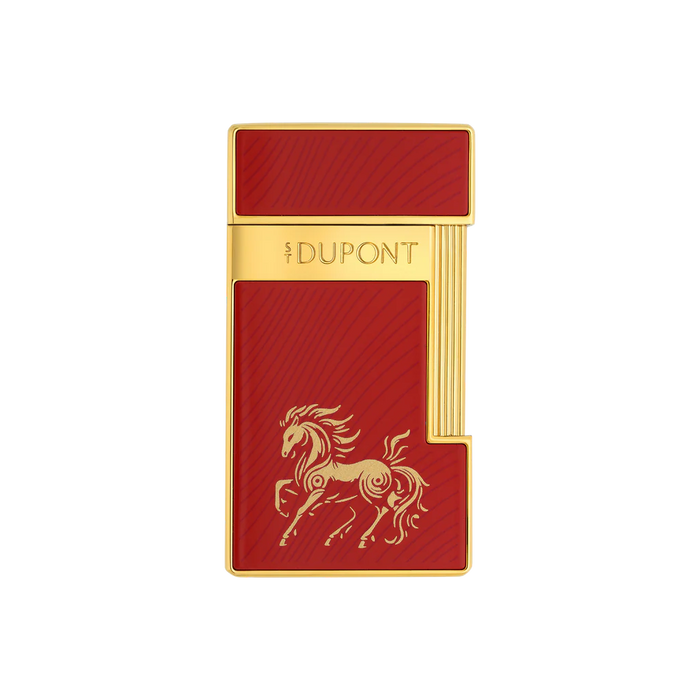 S. T. Dupont Slimmy Year of the Horse Lighter-Burgundy Red