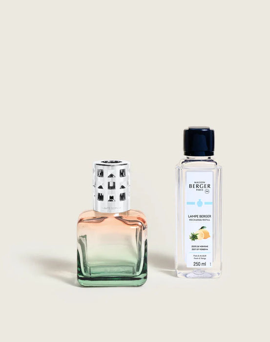 Maison Berger Cube Peach/Green Set with 250ml (8.5oz) Zest of Verbena