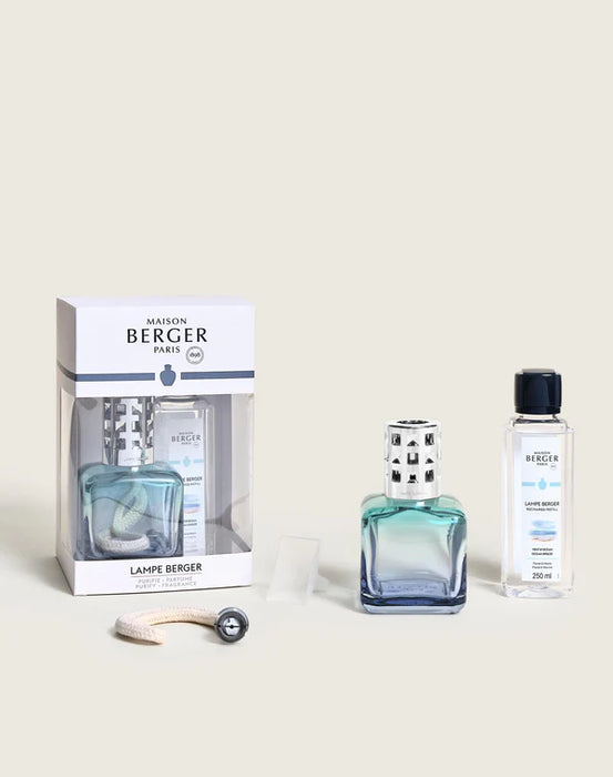 Maison Berger Cube Turquoise/Blue Set with 250ml (8.5oz) Ocean Breeze