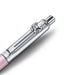 Cap of a Sheaffer Sentinel matte pink ballpoint pen with polished chrome cap and trim, part of a Sheaffer Emily in Paris gift. Model G232151-4