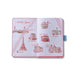 Open Sheaffer small hardbound pink notebook with Eiffel Tower design, part of the Sheaffer Emily in Paris gift set, model G232151-4