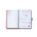 Open Sheaffer small hardbound pink notebook with Eiffel Tower design, part of the Sheaffer Emily in Paris gift set, model G232151-4