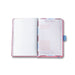 Open Sheaffer small hardbound pink notebook with Eiffel Tower design, part of the Sheaffer Emily in Paris gift set, model G232151-4