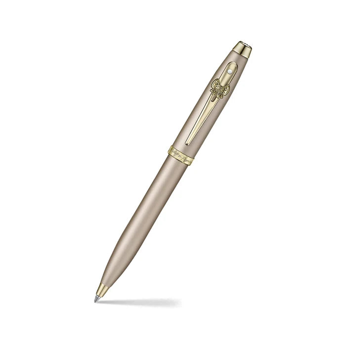 Sheaffer 100 Emily in Paris Champagne Gold Ballpoint Pen with Champagne Gold Trim and Full-Grain Credit Card Holder