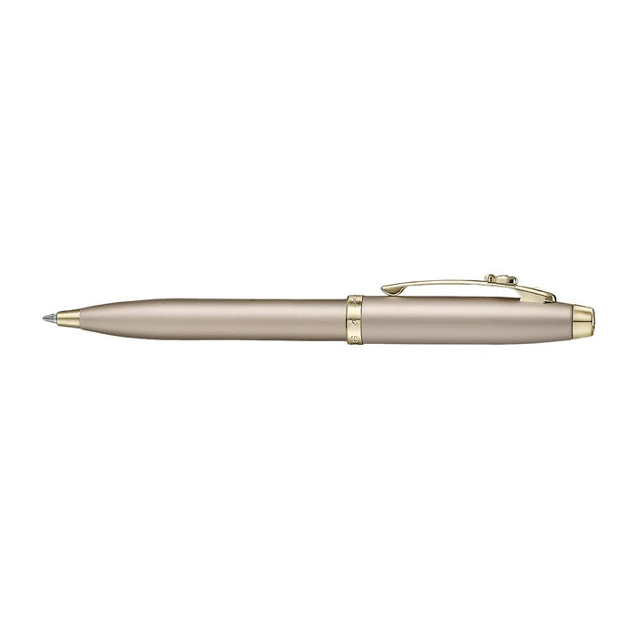 Sheaffer 100 Emily in Paris Champagne Gold Ballpoint Pen with Champagne Gold Trim and Full-Grain Credit Card Holder