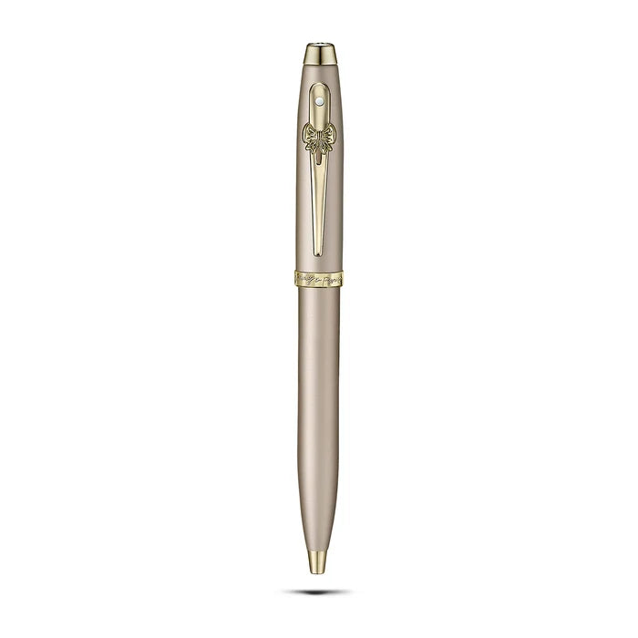 Sheaffer 100 Emily in Paris Champagne Gold Ballpoint Pen with Champagne Gold Trim and Full-Grain Credit Card Holder