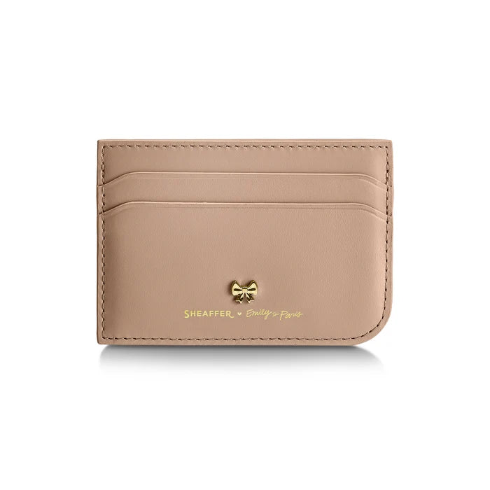 Sheaffer 100 Emily in Paris Champagne Gold Ballpoint Pen with Champagne Gold Trim and Full-Grain Credit Card Holder