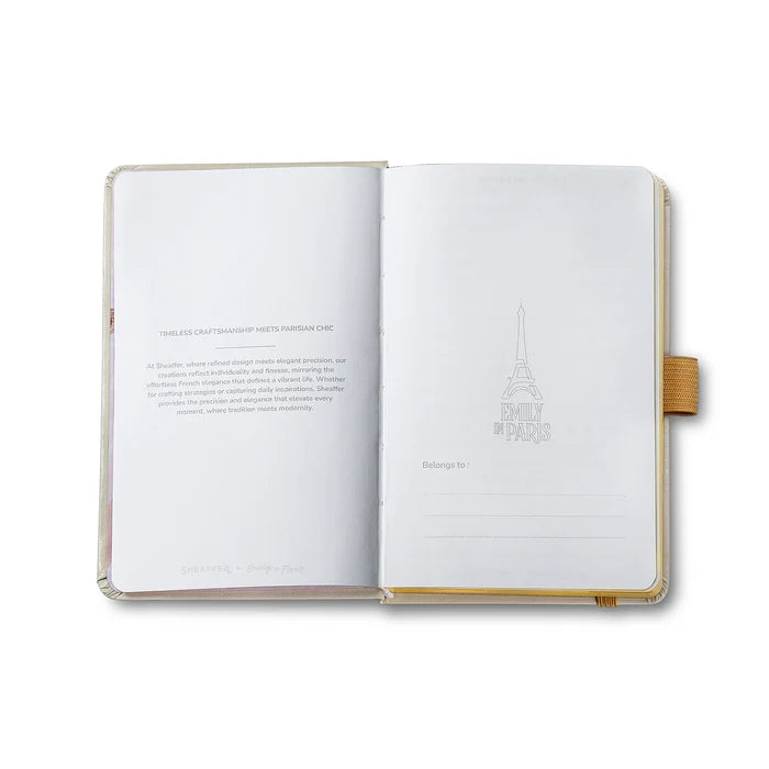 Sheaffer 100 Emily in Paris Champagne Gold Ballpoint Pen with Champagne Gold Trim and Notebook