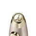 The end cap of a sleek Sheaffer 100  Emily in Paris rollerball pen in a metallic champagne gold lacquer finish, featuring the Eiffel tower . Model E1937751