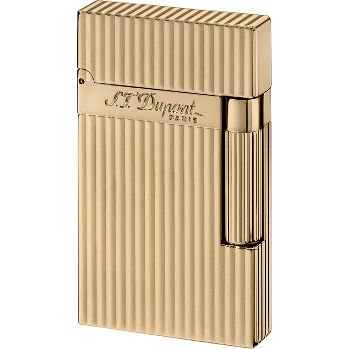 S.T. Dupont Ligne 2 Lighter-Gold with Vertical Lines
