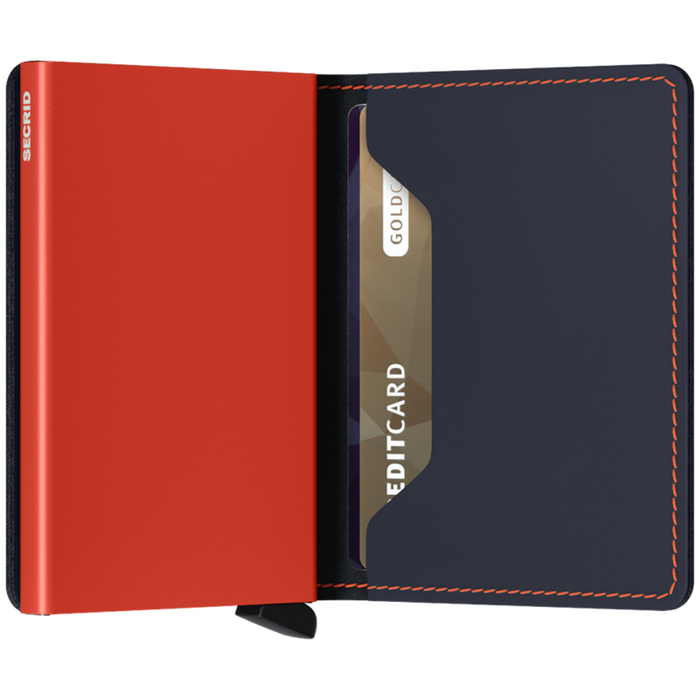 Secrid Slim Wallet Matte Nightblue-Orange
