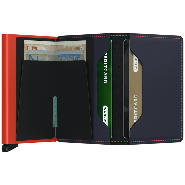 Secrid Slim Wallet Matte Nightblue-Orange