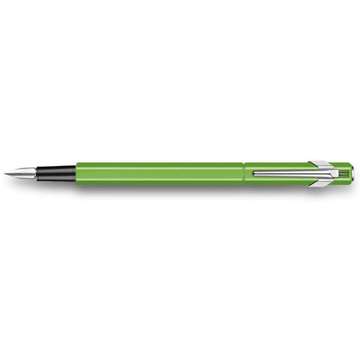 Caran d'Ache 849 Fountain Pen in fluorescent green featuring a stainless steel nib. Reference No. Caran d'Ache 841.230/840.230